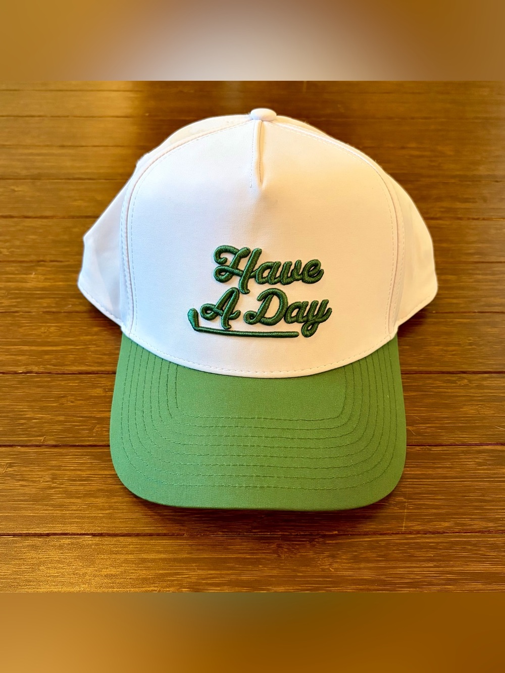 Breezy Golf Have A Day Green Contrast Bill Hat Adjustable like new